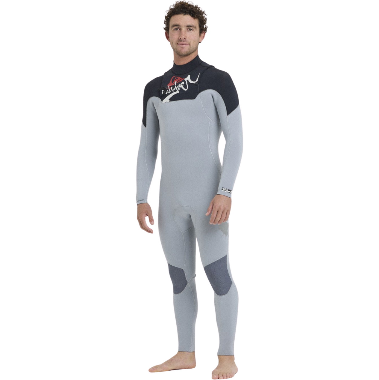 2026 Quiksilver Mens Young Guns 3/2mm Chest Zip Wetsuit EQYW103247 - Quarry